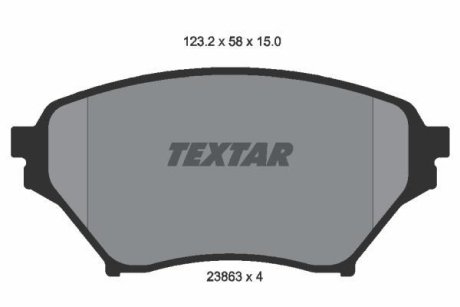 Колодки гальмівні дискові, комплект TEXTAR 2386301 (фото 1)