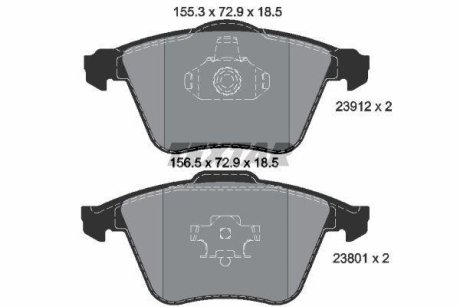 Колодки гальмівні дискові, комплект TEXTAR 2391201 (фото 1)