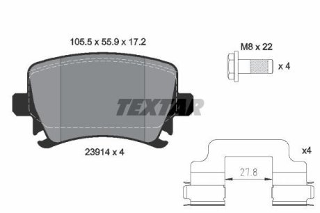 Колодки тормозные дисковые, комплект "Epad" TEXTAR 2391482 (фото 1)