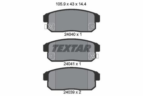 Колодки гальмівні дискові, комплект TEXTAR 2404001