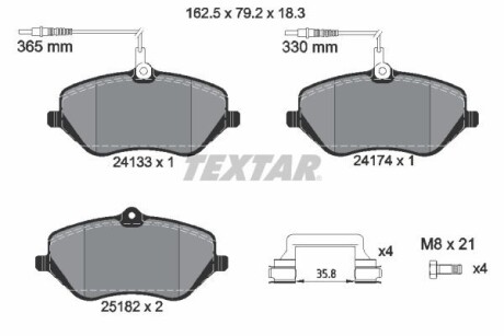 Колодки гальмівні дискові, комплект TEXTAR 2413303