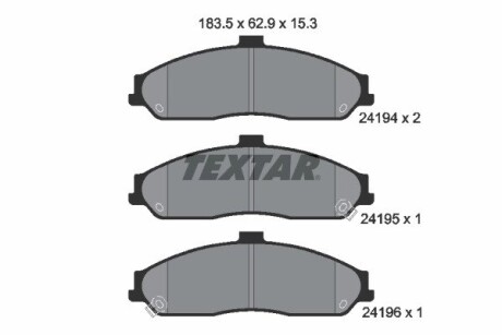 Колодки гальмівні дискові, комплект TEXTAR 2419401