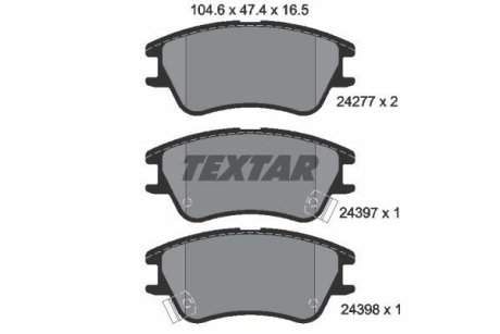 Колодки гальмівні дискові, комплект TEXTAR 2427701