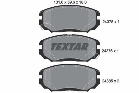 Гальмівні колодки HYUNDAI Sonata/Grandeur "F "05-11 - заміна на T2239301 TEXTAR 2437501