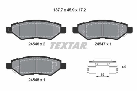 Колодки гальмівні дискові, комплект TEXTAR 2454601