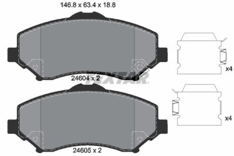 Колодки гальмівні дискові, комплект TEXTAR 2460401 (фото 1)