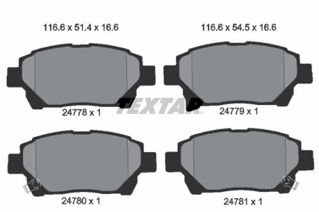 Колодки гальмівні дискові, комплект TEXTAR 2477801