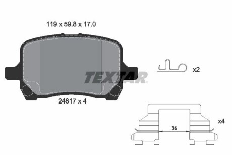 Колодки гальмівні дискові, комплект TEXTAR 2481701