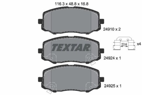 Колодки гальмівні дискові, комплект TEXTAR 2491001