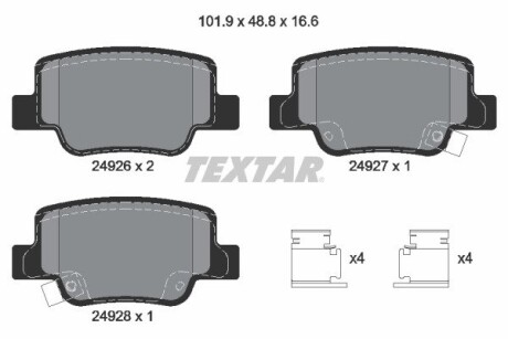 Колодки гальмівні дискові, комплект TEXTAR 2492601