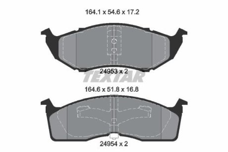 Колодки гальмівні дискові, комплект TEXTAR 2495301 (фото 1)
