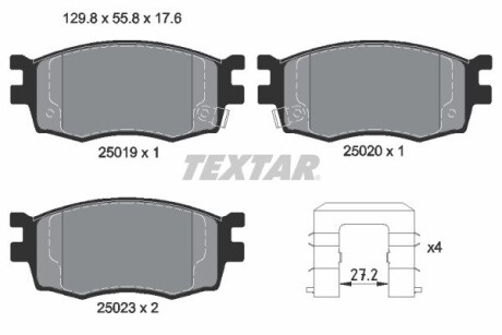 Комплект гальмівних колодок TEXTAR 2501901