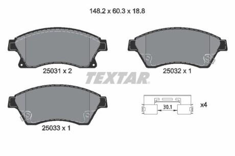 Колодки гальмівні дискові, комплект TEXTAR 2503181