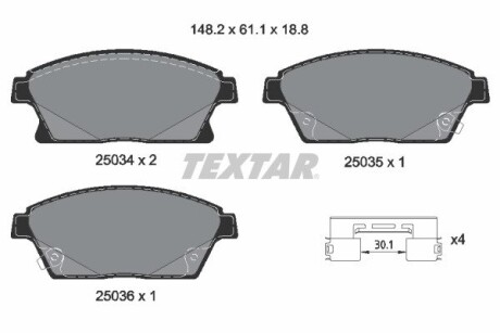 Колодки гальмівні дискові, комплект TEXTAR 2503481