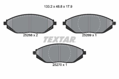 Колодки гальмівні дискові, комплект TEXTAR 2526801