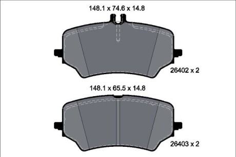 Гальмівні колодки MERCEDES EQE/EQS "R "22>> TEXTAR 2640201 (фото 1)