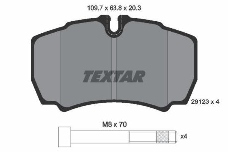 Колодки гальмівні дискові, комплект TEXTAR 2912303 (фото 1)
