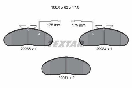 Колодки гальмівні дискові, комплект TEXTAR 2998501