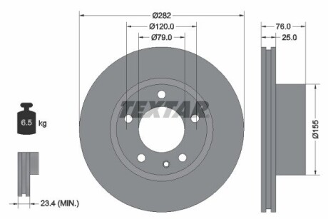 Тормозной диск TEXTAR 92026700