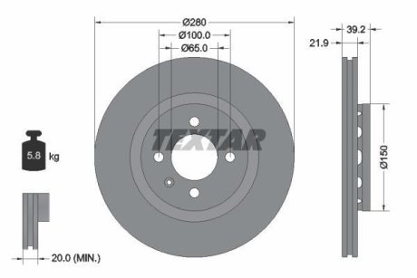 Тормозной диск TEXTAR 92043500