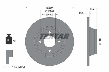 Тормозной диск TEXTAR 92060400