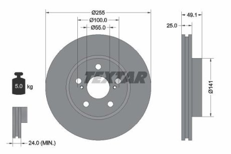 Тормозной диск TEXTAR 92077400 (фото 1)