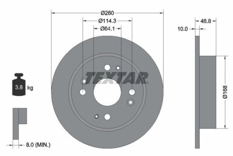 Тормозной диск TEXTAR 92081700