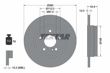 Тормозной диск TEXTAR 92091103