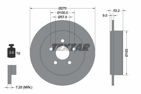 Тормозной диск TEXTAR 92108600 (фото 1)