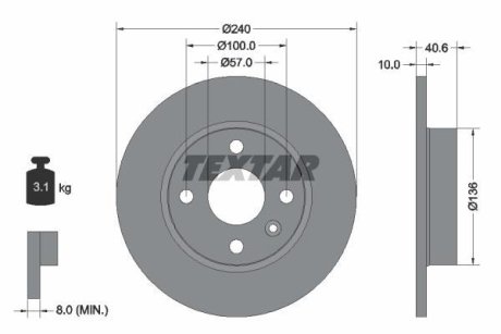 Тормозной диск TEXTAR 92111003 (фото 1)