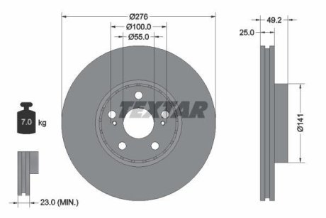 Тормозной диск TEXTAR 92126403 (фото 1)