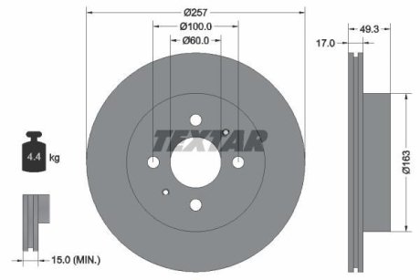 Тормозной диск TEXTAR 92131200