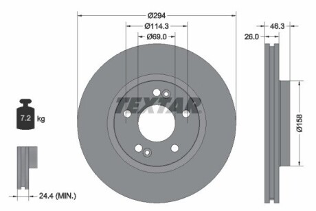 Тормозной диск TEXTAR 92136403