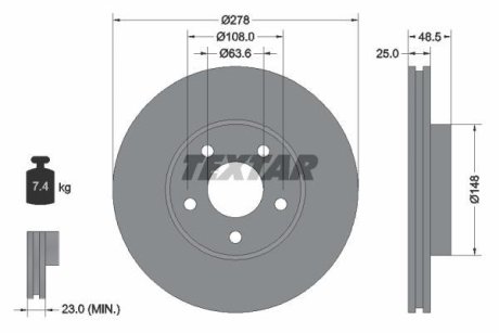 Тормозной диск TEXTAR 92141203