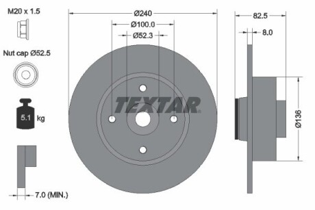 Тормозной диск TEXTAR 92154400 (фото 1)