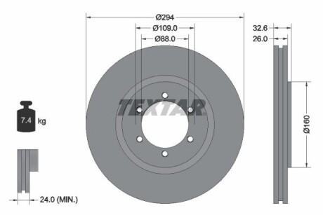 Тормозной диск TEXTAR 92162600