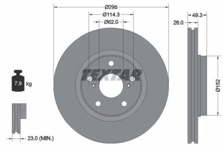 Тормозной диск TEXTAR 92163900 (фото 1)