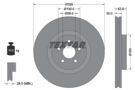 Тормозной диск TEXTAR 92167900