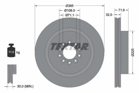 Тормозной диск TEXTAR 92223103