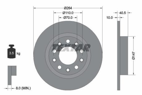 Тормозной диск TEXTAR 92230203 (фото 1)