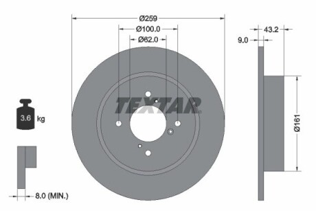 Тормозной диск TEXTAR 92231403