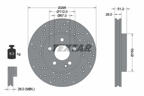 Тормозной диск TEXTAR 92257505 (фото 1)