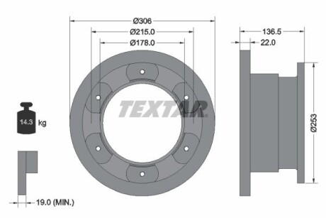 Тормозной диск TEXTAR 93127300