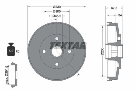 Тормозной барабан TEXTAR 94036500