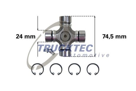 Шарнир, продольный вал TRUCKTEC 02.34.053 (фото 1)