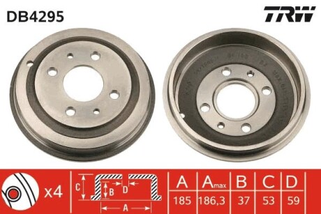 Тормозной барабан TRW DB4295