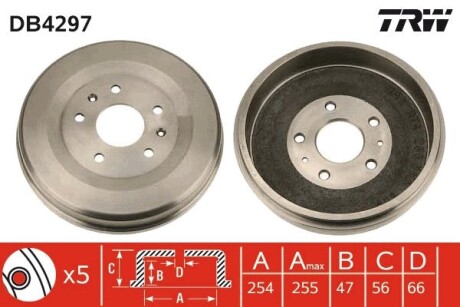 Тормозной барабан TRW DB4297