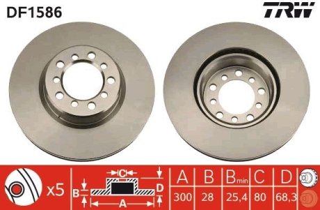 Тормозной диск TRW DF1586 (фото 1)
