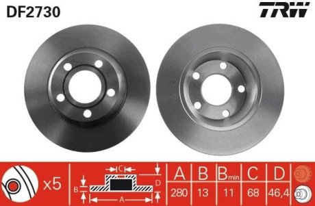 Гальмівний диск TRW DF2730
