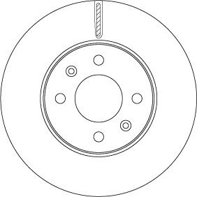 Диск гальмівний (1 шт.) HYUNDAI I20 "F D=256mm "14>> TRW DF6794